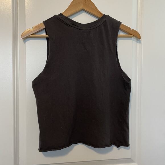 Rolling Stones Distressed Cutoff Muscle Tank Top XS Rocker Grunge Americana Flag - Picture 3 of 7